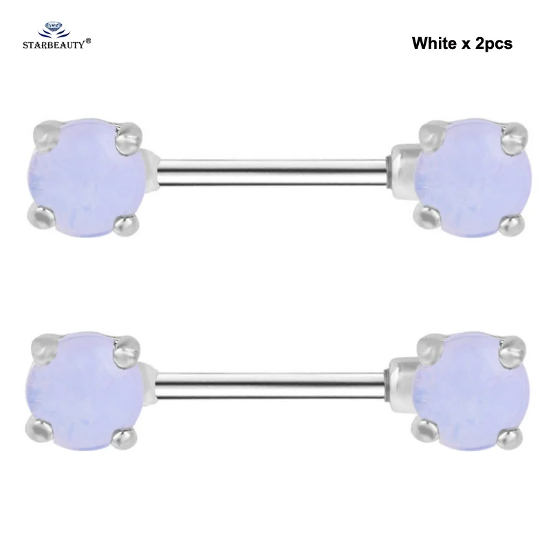2 шт./лот синие драгоценные камни кольца для сосков бижутерия штанга пирсинга