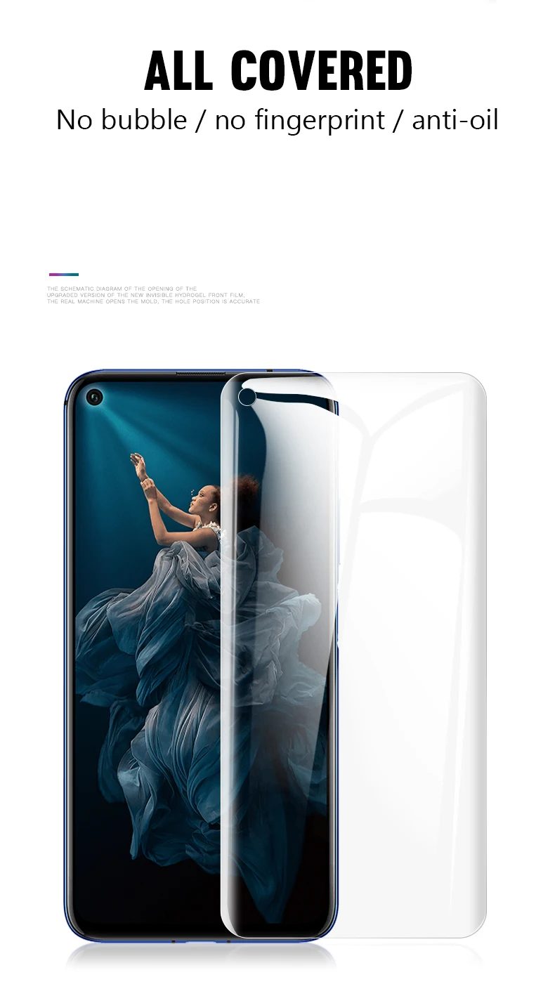 9D пленка для полного покрытия для huawei Honor 20 Pro защита для экрана Гидрогелевая Передняя пленка+ задняя пленка+ стекло для объектива камеры для Honor 20