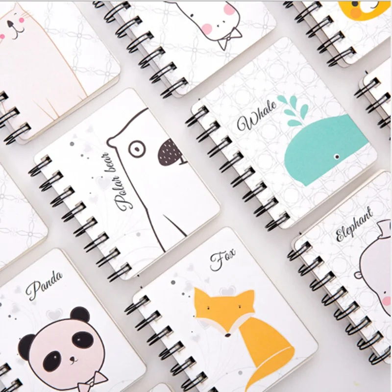 Kawaii мини записная книжка с животным выражением портативный Блокнот канцелярские