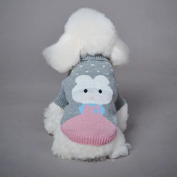 Осень/Зима жаккард зеленый жираф синий лягушка серый кролик одежда для собак