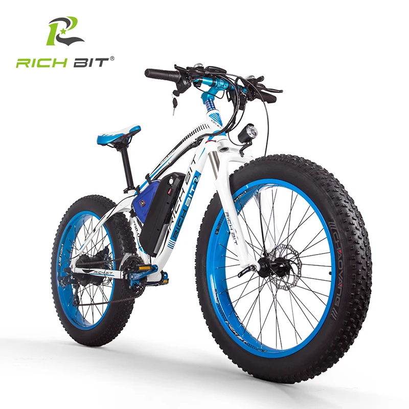 RichBit RT-012 Plus Ebike With Bicycle LED Computer Powerful Snow Electric Bike 21 Speed 17AH 48V 1000W Electric Fat Tire Bike