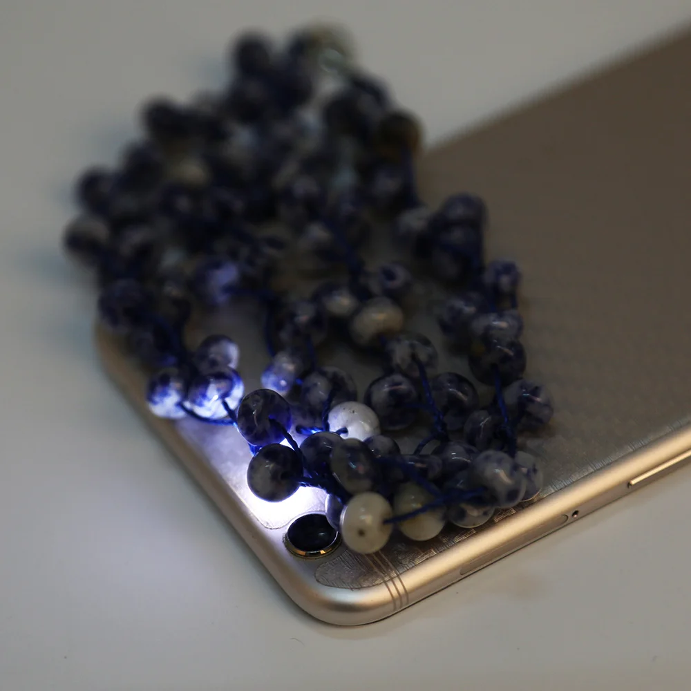 Yumten Blue Veinstone Тканое ожерелье из натурального камня с кристаллами Женская цепочка