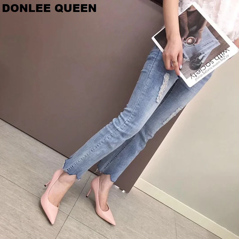 DONLEE QUEEN Female Women Pumps Sexy High Thin Heel Pointed Toe Shallow Shoes For Party Wedding Shoe Lady Pumps zapatos de mujer