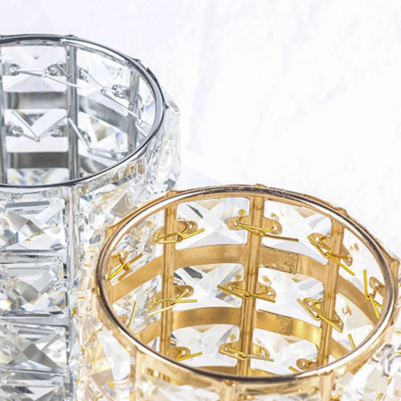 Crystal Makeup Organizer Metal Storage Box European style Eyebrow Pencil Lipstick Holder Brush Cosmetic | Дом и сад