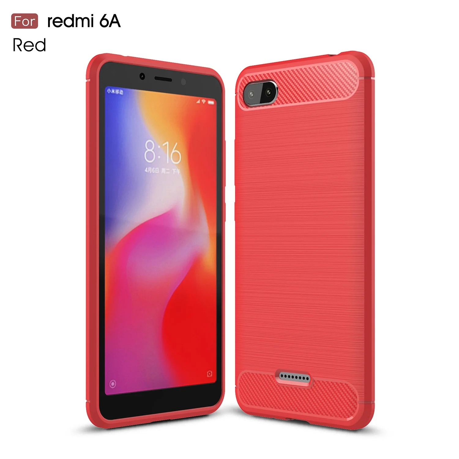 Силиконовые чехлы Guxinya для Xiaomi Redmi 6A мягкий чехол из углеродного волокна задняя