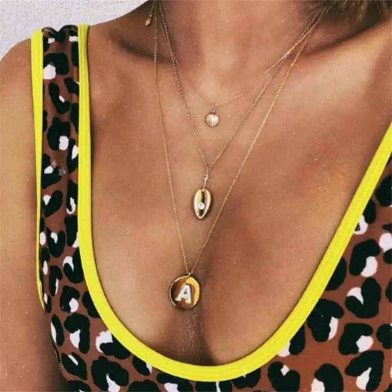 Женское Ожерелье в стиле панк 3 шт./компл. многослойное ожерелье с подвеской виде