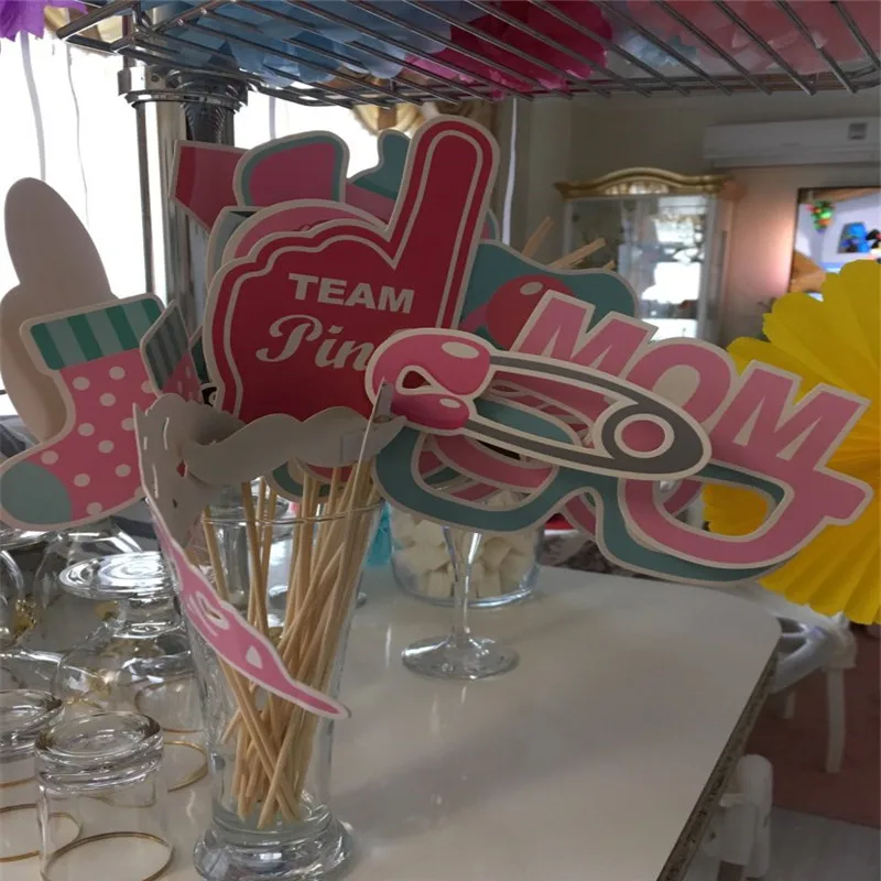 Photo Booth Baby Shower украшения «сделай сам» его девушка реквизит для фотографий новорожденных девочек 1th День рождения розовый фото стенд Реквизит Baby Shower