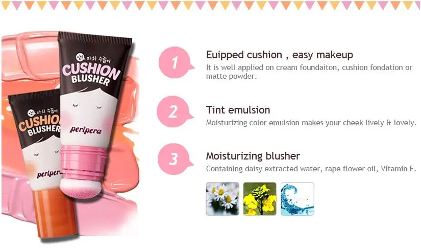 PERIPERA Ah Much Real Cushion Blusher 20ml, Face Rouge Makeup, Natural Mineral Cheek Blush, Cream Blush Cosmetics, Korean Beauty image 2
