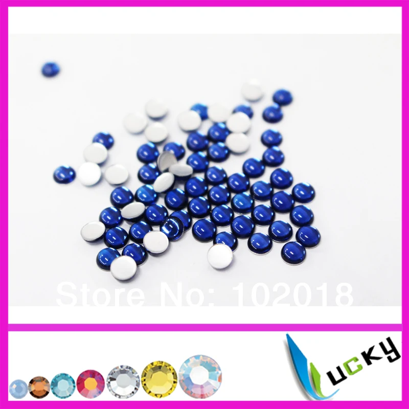 2014 spring new!10 gross/1440pcs/bag 4mm Half round Iron-on Hot Fix Pearl Epoxy Rhinestones Montana color for Clothing set | Дом и сад