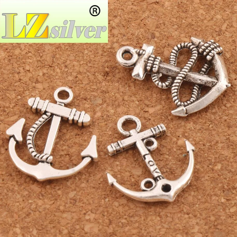 

Anchors Charm Beads Pendants For Jewelry 3styles 100PCS zinc alloy Craft DIY Fit Earring Bracelets Necklace LM56