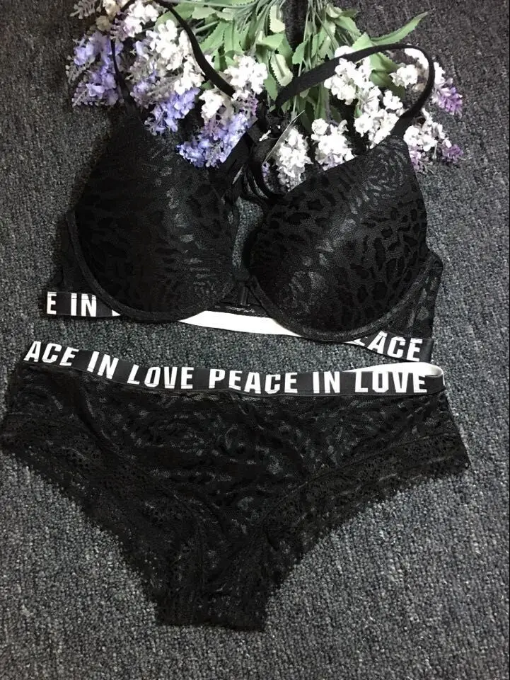 Комплект женского нижнего белья с парашютом буквенным принтом|lingerie bra set|bra setfashion
