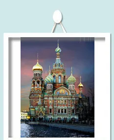 DIY 5D diamond Вышивка Алмазная мозаика "Храм Спаса на крови" рукоделие поделки алмазов картина