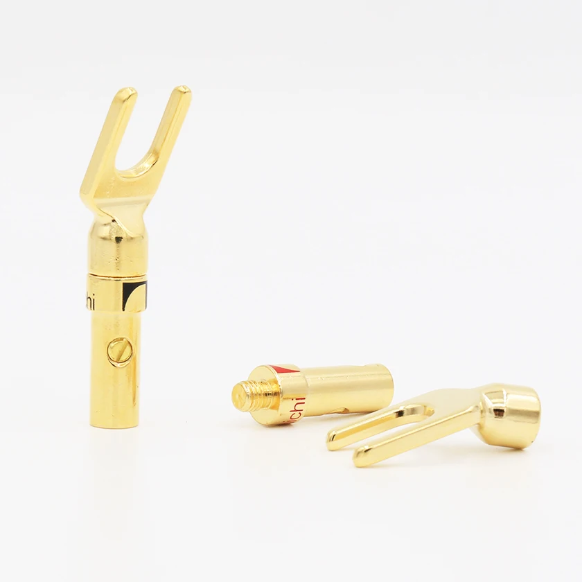 8 шт. латунные позолоченные и посеребренные вилки для динамиков|adapter plug|hifi plugy plug |