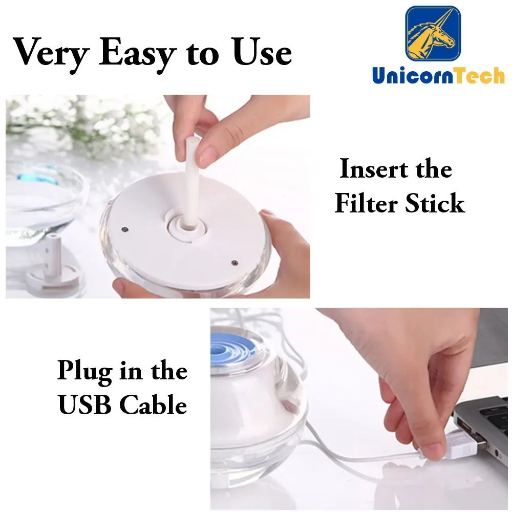 Портативный классный увлажнитель воздуха с usb-кабелем милый Хрустальный Ночной