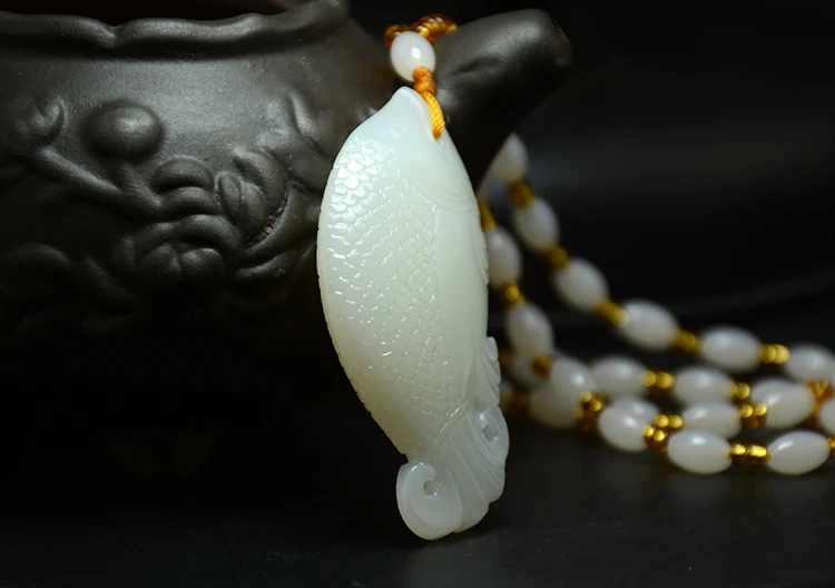 Xinjiang Hetian Jades Fish Hanging Hand-made Hand-held Parts Over the Years Jadees Necklace | Украшения и аксессуары