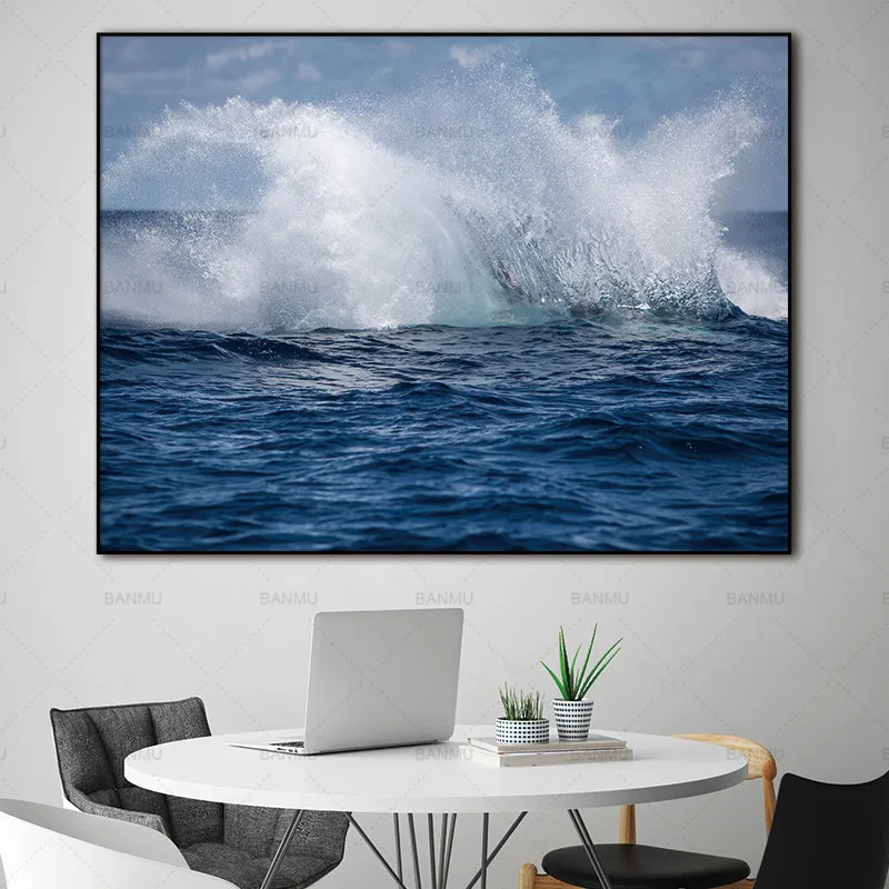 

Wall poster Canvas Painting home decoration for living room painting Pictures abstract painting art prints seawater on canvas