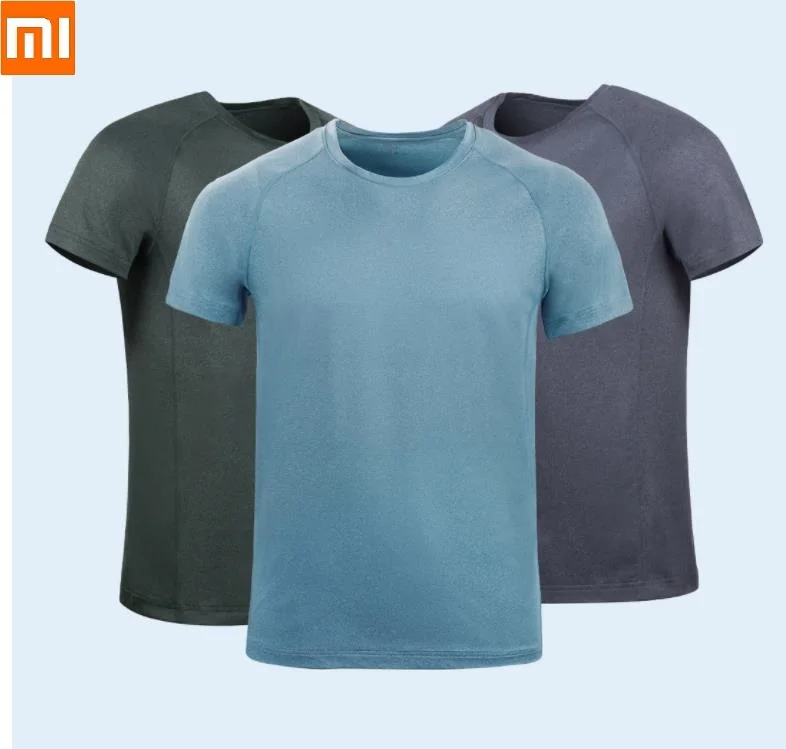 Xiaomi Мужская быстросохнущая рубашка влагопоглощающая дышащая Светоотражающая быстросохнущая футболка с короткими рукавами для бега и фитнеса