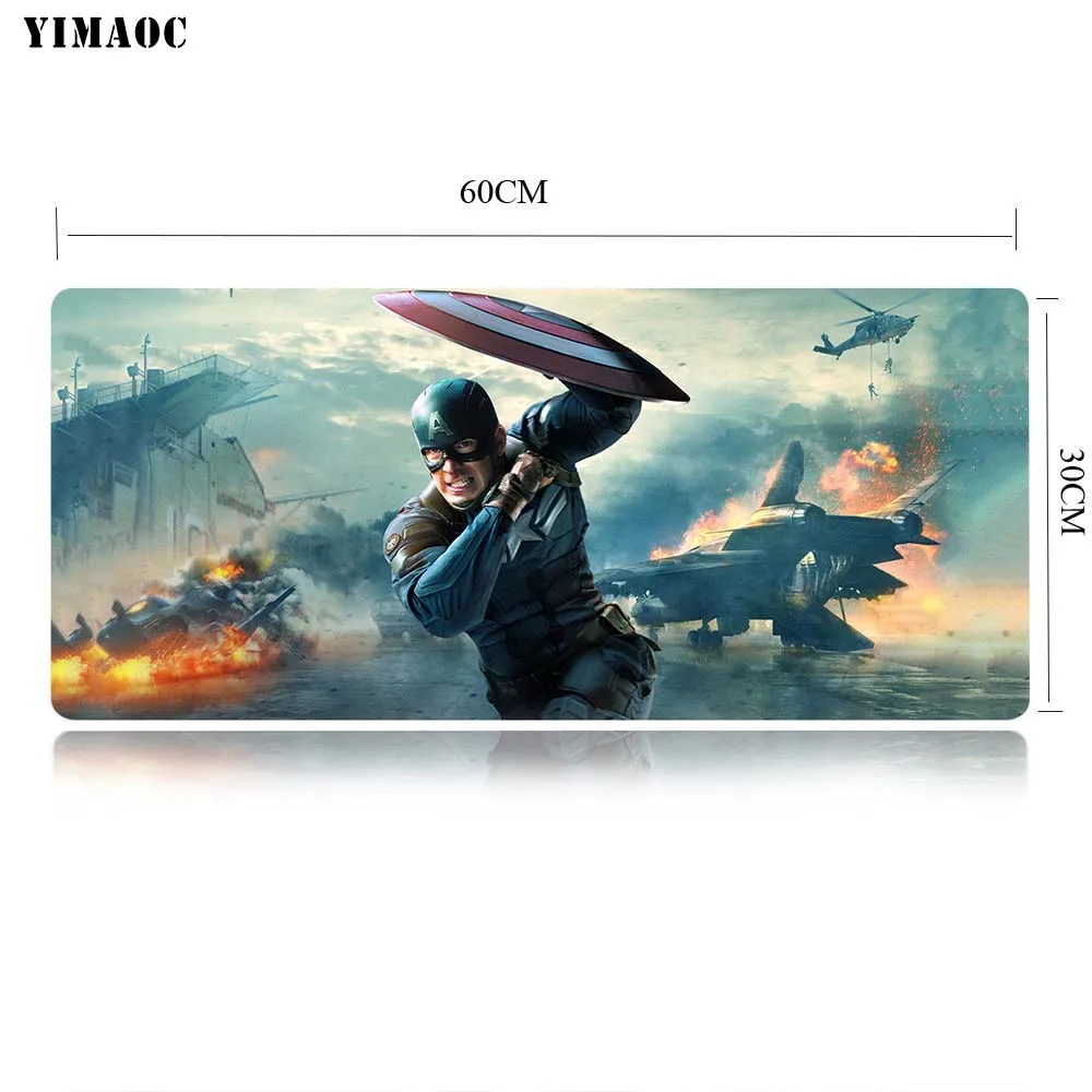 MP4 30x60cm YIMAOC Marvel comics Капитан Америка коврик для мыши компьютерный коврик для мыши Противоскользящий натуральный каучук игровой коврик для мыши 30x60 см - Цвет: MP4 30x60cm