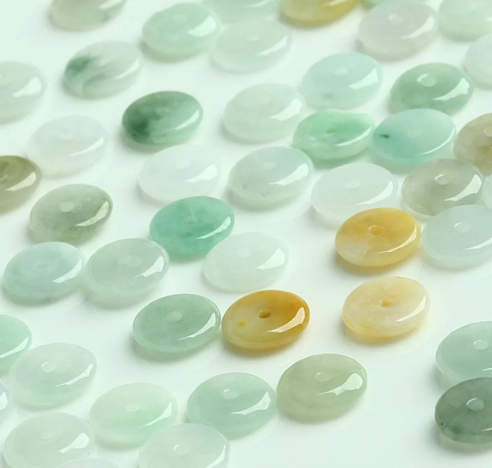 

100pcs Chinese Natural A Grade Color Jade (Jadeite) Bead Lucky Circle Loose Bead