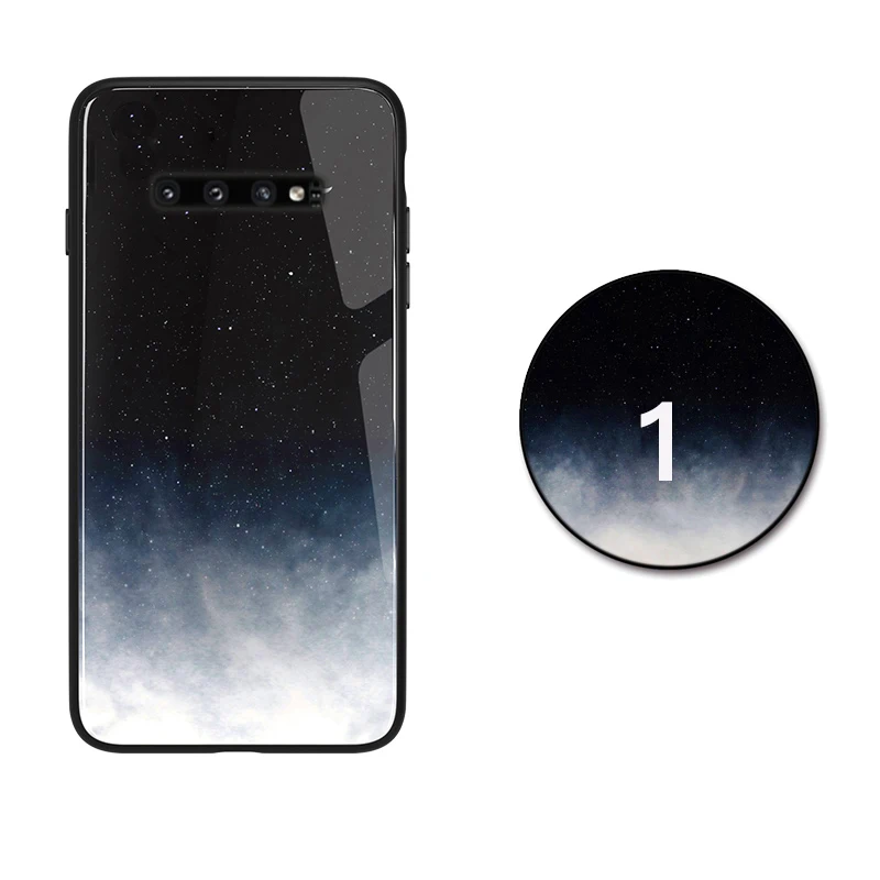 GFAITH для samsung Galaxy S10 Plus чехол из закаленного стекла задняя крышка мягкая силиконовая рамка звездное небо дизайн samsung S10 чехол s S10e