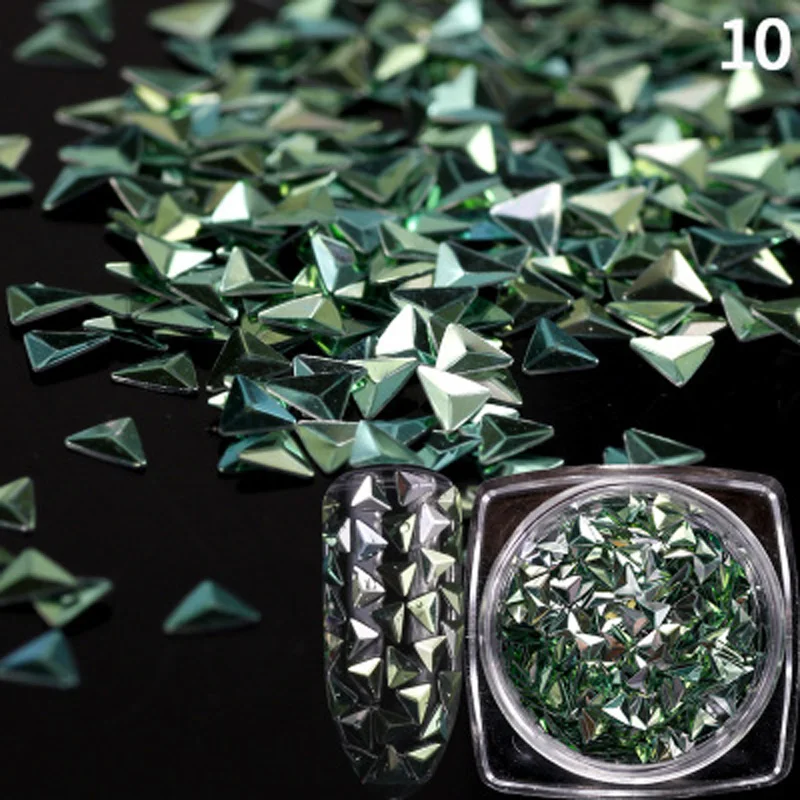 12 Color / Set Chameleon AB Nail Sequin Triangle Snowflake Sequins Manicure 3D Art DecoratiA00108XX | Красота и здоровье