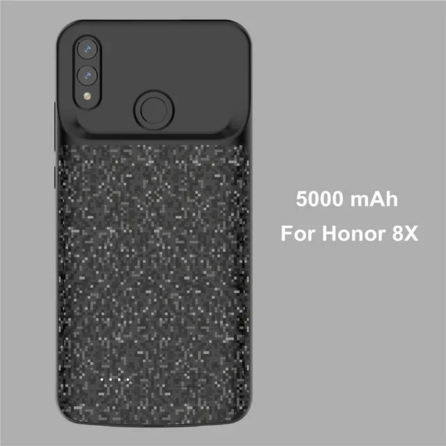 ZKFYS 5000 мАч ультра тонкий чехол для быстрой зарядки для huawei Honor 8X портативный внешний аккумулятор чехол с зажимом для задней панели Чехол для зарядки аккумулятора - Цвет: Черный