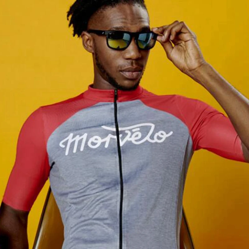 Мужская трикотажная рубашка Morvelo велосипедная с коротким рукавом для езды на