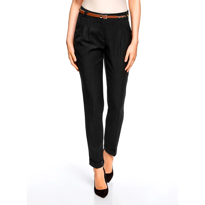oodji Брюки из фактурной ткани с ремнем женские 21714019 3 46742|pants and capris|pants pantscapri pants |