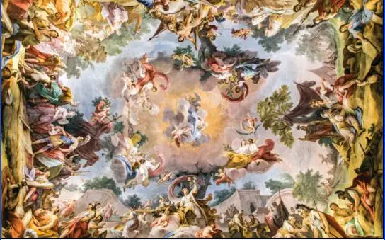 27x40cm freska-caserta-royal-palace prints DIY Wallpaper Custom Best Nice Home Decor unframed Fashion Wall Sticker | Дом и сад