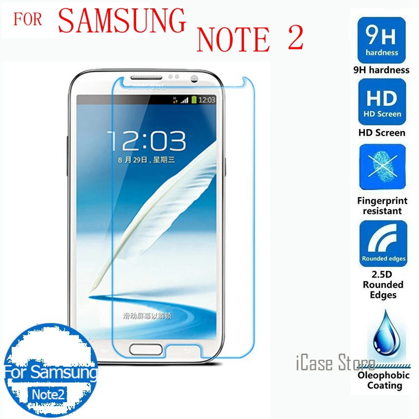 9 H закаленное Стекло для Samsung Galaxy Note 2 II 5.5 Экран протектор Плёнки Note2 N7100 LTE N7105