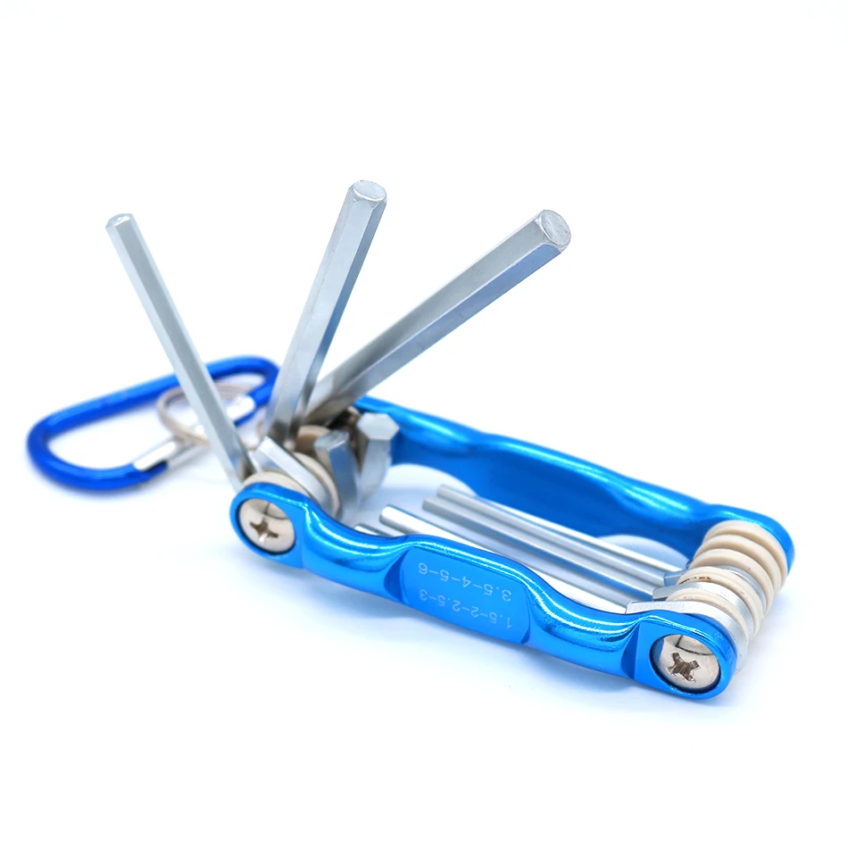 

8pcs high quality portable folding key hex wrench set metric system inner hexagon spanner allen wrench screw repair tools