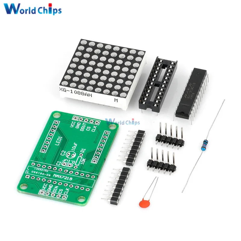 MAX7219 7219 8X8 Red LED Dot Matrix Module MCU Control Controller Display Drive Driver Board For Arduino Common Cathode DIY Kit |