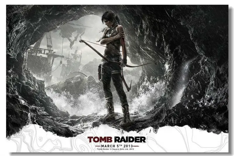 Tomb-raider-9-lara-croft классический мода фильм стиль бесплатная доставка печать плакатов