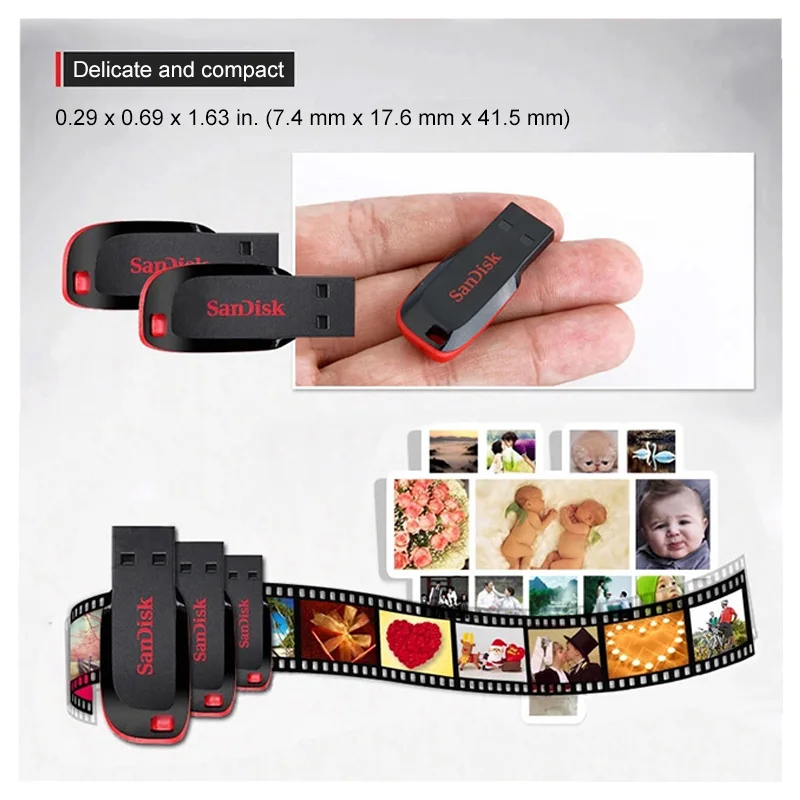 Двойной Флеш-накопитель SanDisk USB флэш-накопитель CZ50 2 0 128 ГБ 64 32 флеш-накопитель 16Гб