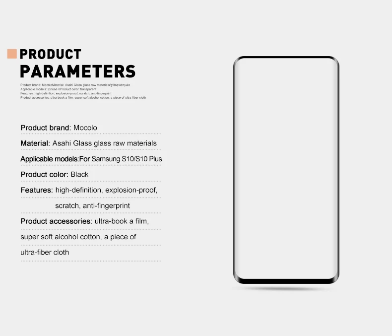 Mocolo 3D Curved Full Screen Premium Glass for Samsung Galaxy S10 and S10 Plus Tempered Glass Film Full Cover Screen Protector