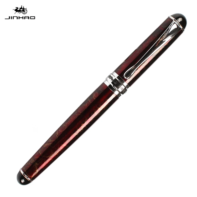 Jinhao750 новая квадратная красная ледяная металлическая средняя перьевая офисная деловая ручка чернильная ручка Caligraphy ручка Подарочная ручка можно настроить логотип