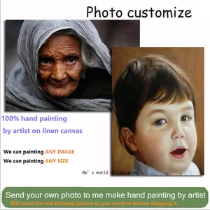Ручная роспись маслом, живопись на холсте, портрет на заказ, картина маслом по фото, настенное искусство для гостиной, Декор