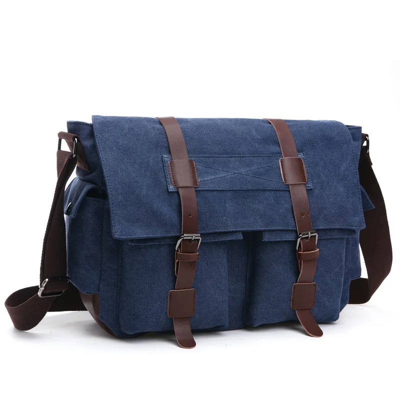 Boshikang Men Messenger Bags Canvas Leather Big Shoulder Bag Vintage Designer High Quality Men's Travel Handbags |