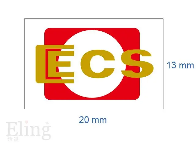 20000pcs ECS Self-Adhesive Paper Label Sticker with Gloss Lamination, Item No. FA17