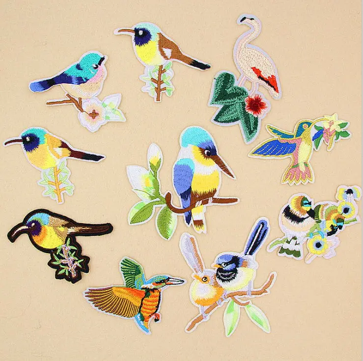 Новое поступление 10 шт. птицы с вышивкой героев мультфильмов нашивки в виде