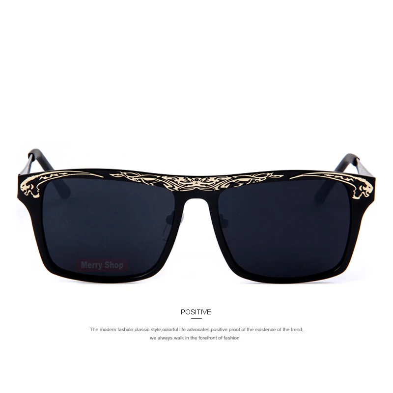 Merry's Для мужчин Элитный бренд из металла Скульптура текстура Солнцезащитные