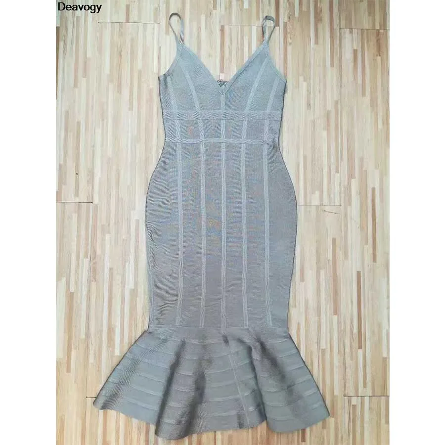 Женское облегающее платье Deavogy летнее на лямках с рыбим хвостом новинка 2017|bandage