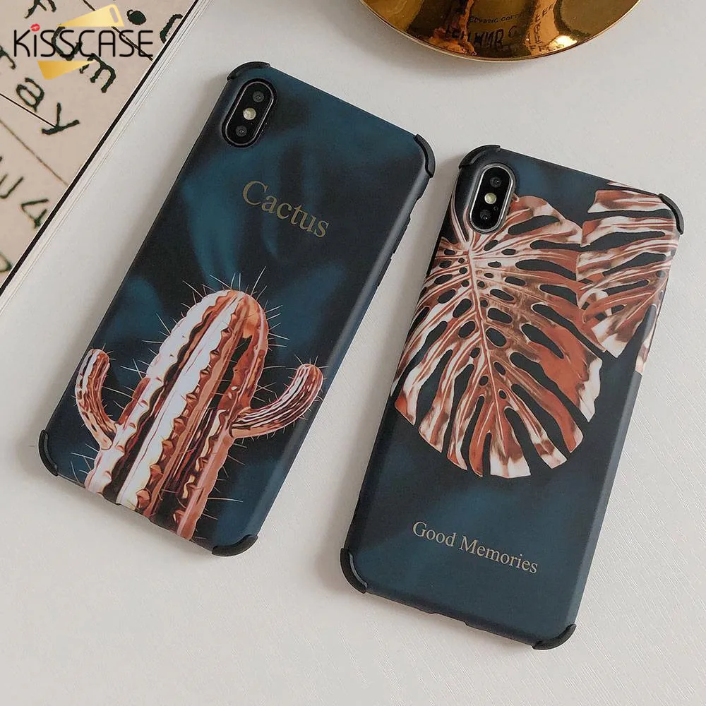KISSCASE Уникальный Матовый противоударный чехол для iPhone 6 7 8 X XS XR Модный С КАКТУСОМ