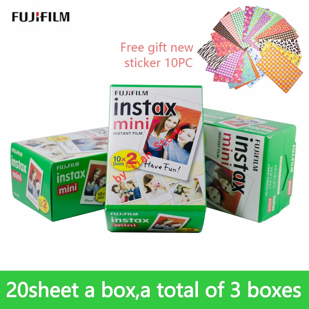 Fujifilm Instax Mini 8 белая 3 дюймовая пленка 60 листов + Бесплатные наклейки для камеры FUJI