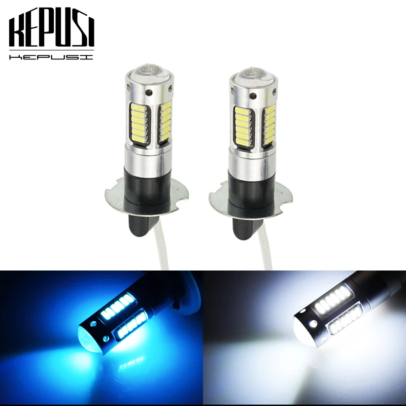 

2x H3 LED Fog Lamp High Power Auto LED Car Bulbs DRL Daytime Running External Lights Day Driving Lamp DRL White Ice Blue 12V