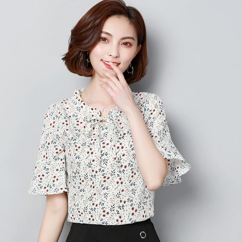 Женская шифоновая рубашка с принтом модная блузка новинка 2020 летняя женская