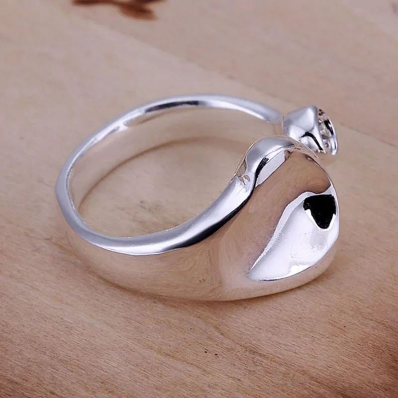 Ring Silver Plated sterling-silver-jewelry ring factory prices Inlaid Concave Heart Ring-Opened /HBLVTVMP ULVGFVTZ | Украшения и