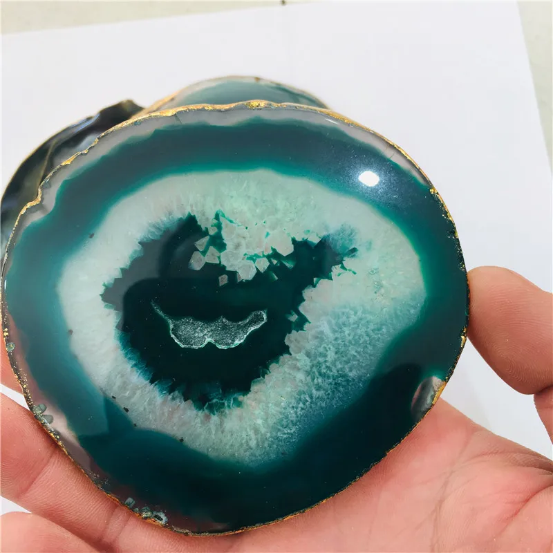 10 см Grand agate green Geode Poli Cristal Quartz 1 шт