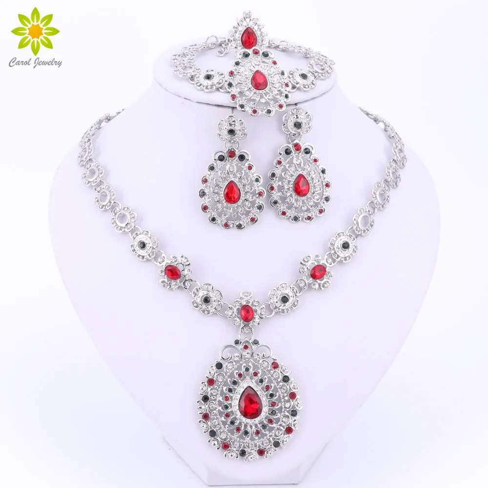 Комплект ювелирных изделий из африканских бусин посеребренный ювелирный набор