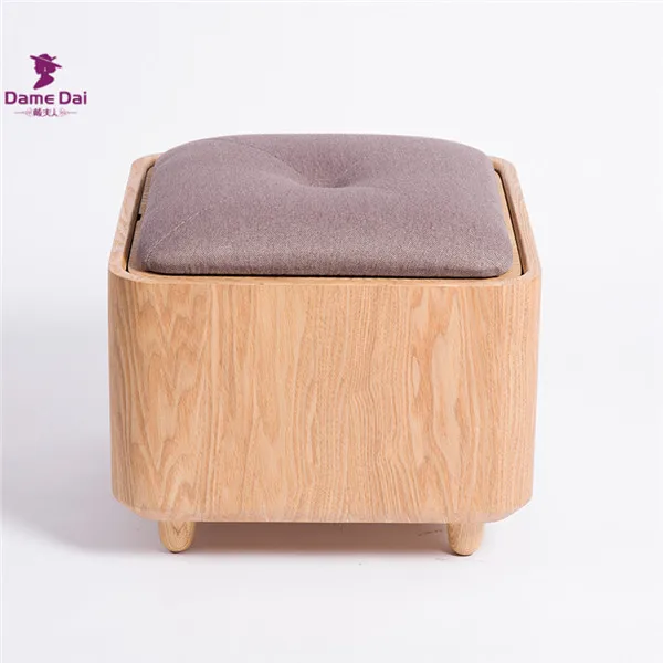 Ash Wood Purple Seat Твердый деревянный каркас табурет-подставка для ног Пуфик для хранения многофункциональный пуф деревянная подставка для ног, мягкая подушка сиденья Cube Ottoman ящик для хранения - Цвет: Ash Wood Purple Seat